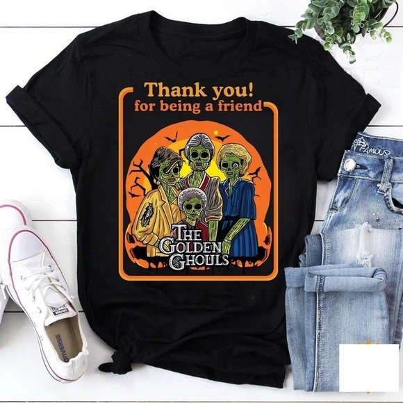 The Golden Ghouls Retro Halloween Horror Parody Unisex T-Shirt - Picture 1 of 4